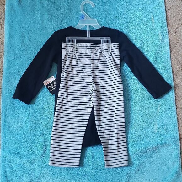 NWT Halloween 2 Piece Bodysuit Set Pumpkin Ghost Black Cat Sz 24M - Picture 3 of 6